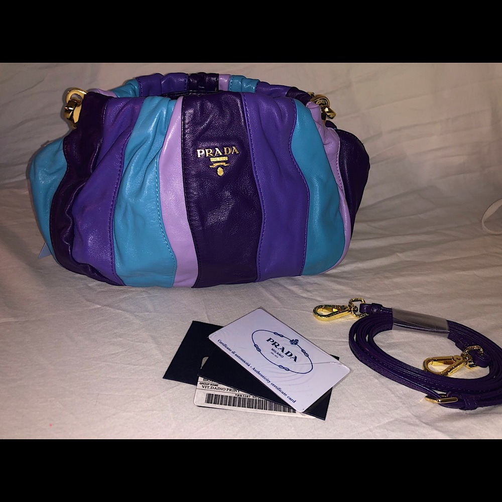 Prada NAPPA Trembled Blossom Stripe Crossbody